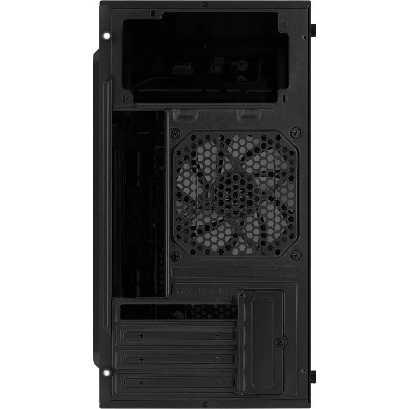 Case PC AEROCOOL CS107V2 Mini Tower — nero, microATX/Mini-ITX, 2 ventole 120mm, 1 alloggiamento 3,5 pollici + 2 alloggiamenti 2,5 pollici