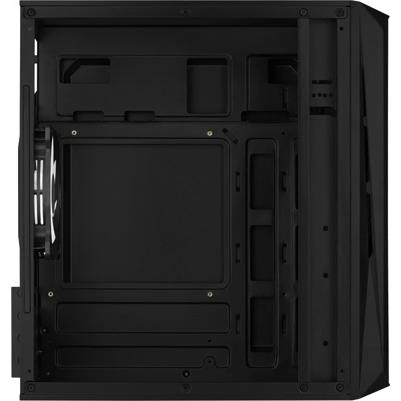 Case PC AEROCOOL CS107V2 Mini Tower — nero, microATX/Mini-ITX, 2 ventole 120mm, 1 alloggiamento 3,5 pollici + 2 alloggiamenti 2,5 pollici