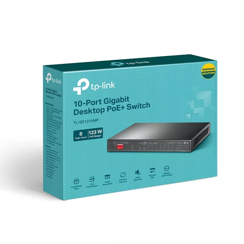 Switch di rete TP-Link TL-SG1210MP unmanaged Gigabit Ethernet (10/100/1000) Power over Ethernet (PoE) nero