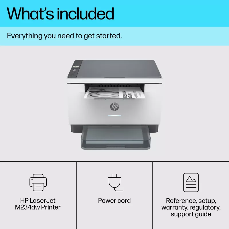 Stampante laser multifunzione HP LaserJet MFP M234dw — mono, A4, 29 ppm, duplex, Wi‑Fi, Ethernet