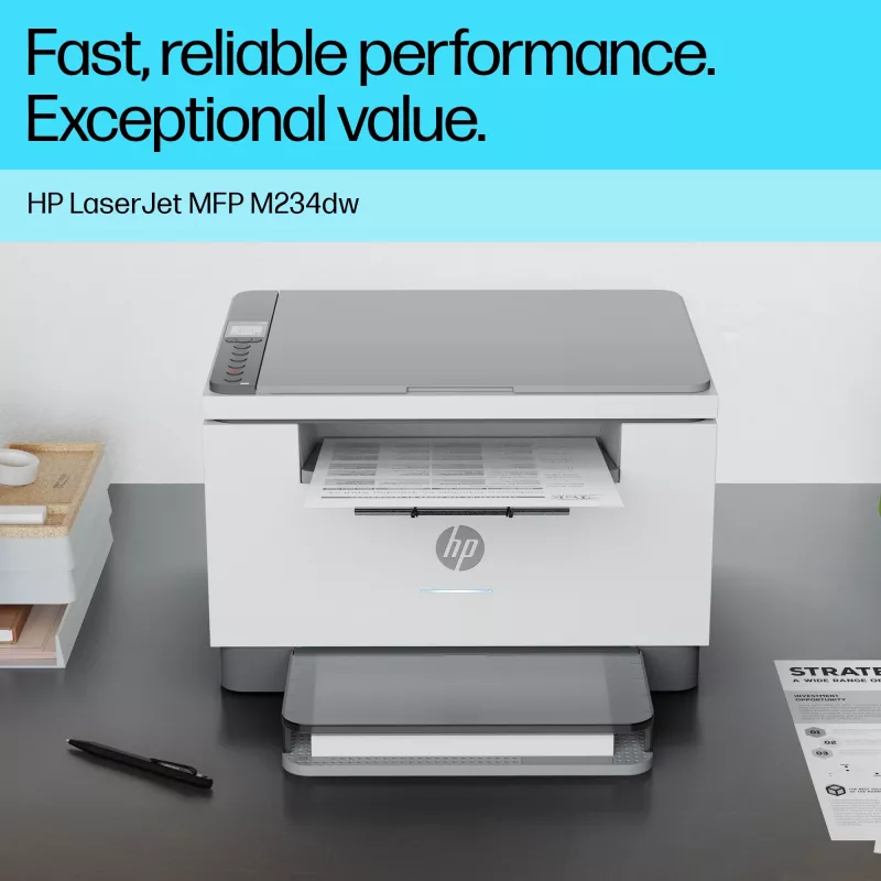 Stampante laser multifunzione HP LaserJet MFP M234dw — mono, A4, 29 ppm, duplex, Wi‑Fi, Ethernet