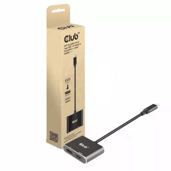 Hub MST CLUB3D USB3.2 Gen2 Type-C (DP Alt-Mode) su DisplayPort + HDMI 4K60Hz M/F