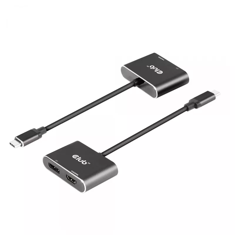 Hub MST CLUB3D USB3.2 Gen2 Type-C (DP Alt-Mode) su DisplayPort + HDMI 4K60Hz M/F