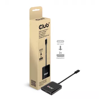 Hub MST CLUB3D USB3.2 Gen2 Type-C (DP™ Alt-Mode) su DisplayPort™ doppio monitor 4K60Hz M/F