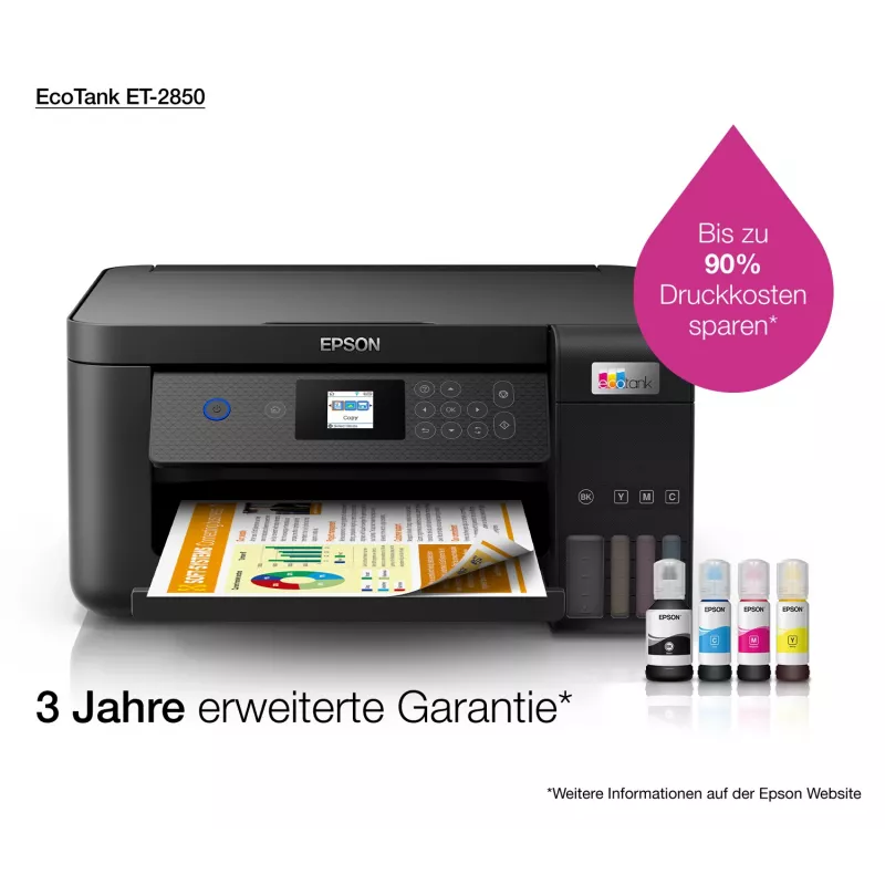 Epson EcoTank ET-2850 stampante a serbatoio d'inchiostro A4 multifunzione Wi-Fi