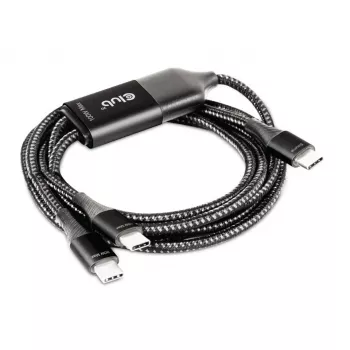 CLUB3D cavo di ricarica a Y USB Type-C a 2x USB Type-C, max. 100W, 1,83m/6ft M/M