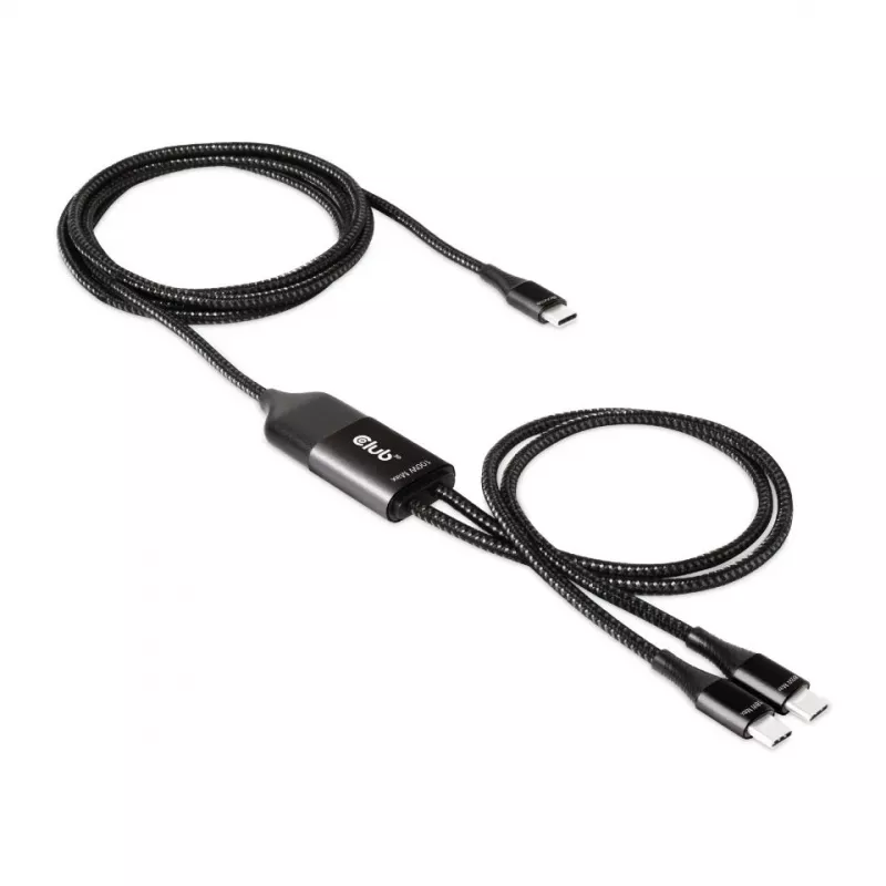 CLUB3D cavo di ricarica a Y USB Type-C a 2x USB Type-C, max. 100W, 1,83m/6ft M/M