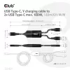CLUB3D cavo di ricarica a Y USB Type-C a 2x USB Type-C, max. 100W, 1,83m/6ft M/M