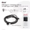 CLUB3D cavo di ricarica a Y USB Type-C a 2x USB Type-C, max. 100W, 1,83m/6ft M/M
