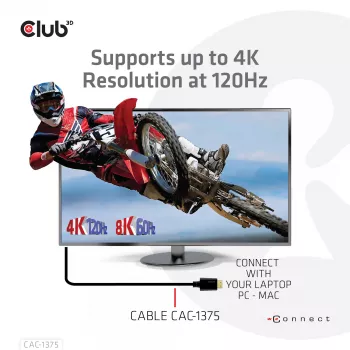 CLUB3D cavo Ultra High Speed HDMI™ certificato 4K120Hz 8K60Hz 48Gbps M/M 5m/16.4ft