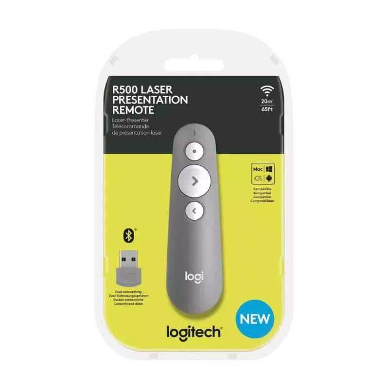 LOGITECH R500 telecomando laser per presentazioni grigio