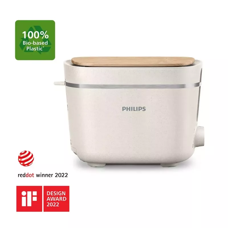 Tostapane Philips HD2640/10 Eco Conscious Edition, 2 fette, 830 W, bianco