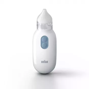 Aspiratore nasale elettrico BRAUN BNA 100 — a batteria, aspirazione regolabile, punte rimovibili, bianco