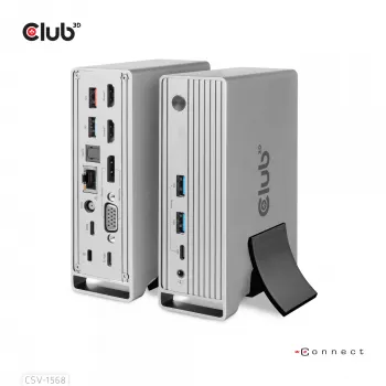 Docking station CLUB3D CSV-1568 case in metallo USB Gen2 Type-C USB Gen2 Type-A HDMI DP VGA RJ45 120W