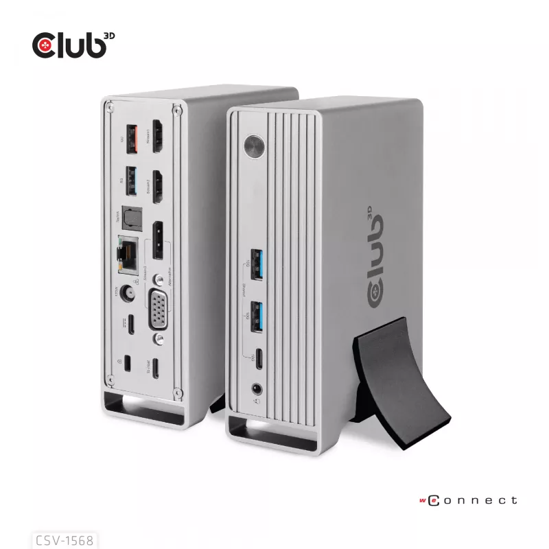 Docking station CLUB3D CSV-1568 case in metallo USB Gen2 Type-C USB Gen2 Type-A HDMI DP VGA RJ45 120W