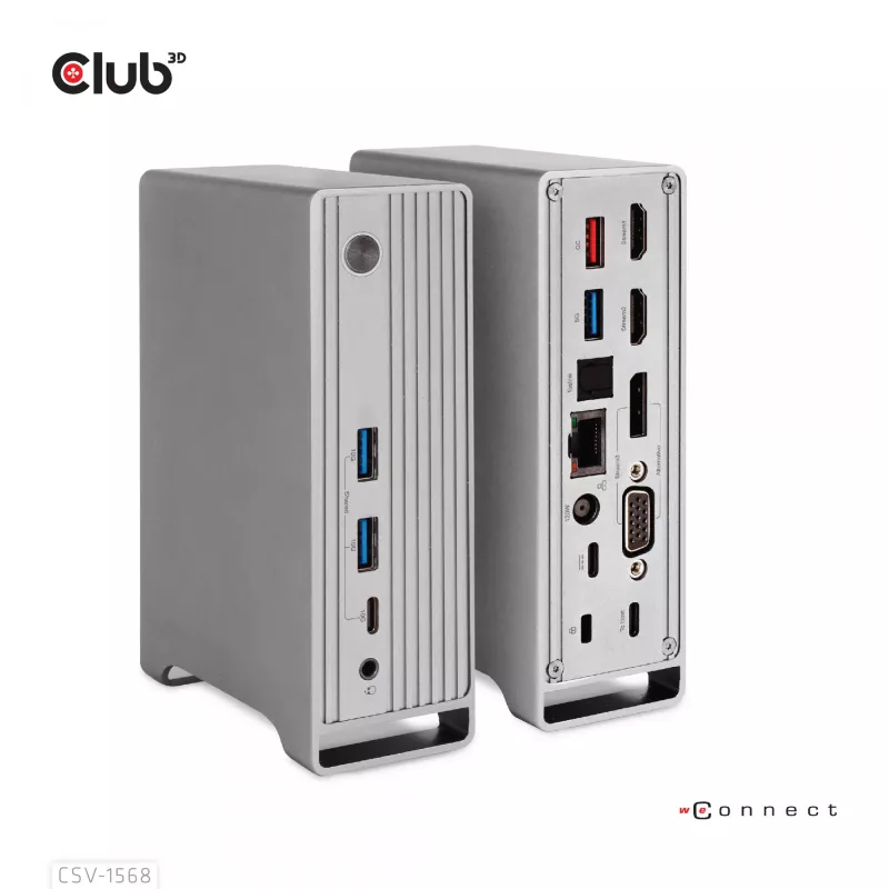 Docking station CLUB3D CSV-1568 case in metallo USB Gen2 Type-C USB Gen2 Type-A HDMI DP VGA RJ45 120W