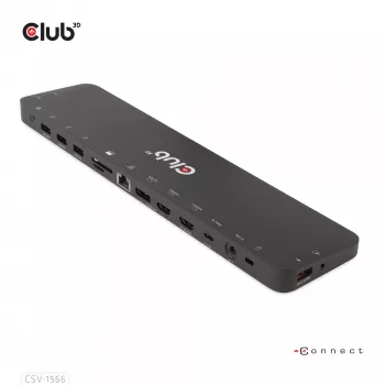 CLUB3D USB Gen1 Type-C Triple Display DP Alt Mode Displaylink Dynamic PD Charging Dock con alimentatore da 120 Watt