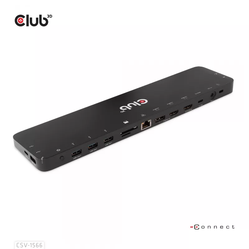 CLUB3D USB Gen1 Type-C Triple Display DP Alt Mode Displaylink Dynamic PD Charging Dock con alimentatore da 120 Watt