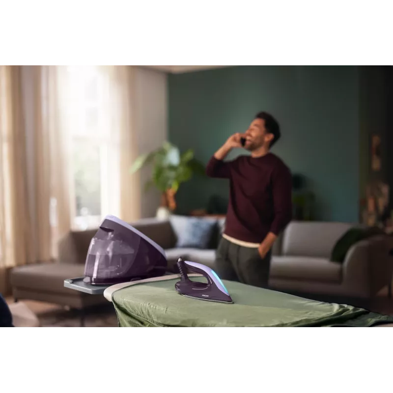 Philips PerfectCare PSG7050/30 ferro da stiro con generatore di vapore, 2100 W, serbatoio dell'acqua da 1,8 l, 8 bar, vapore continuo 120 g/min, colpo di vapore 600 g/min, viola