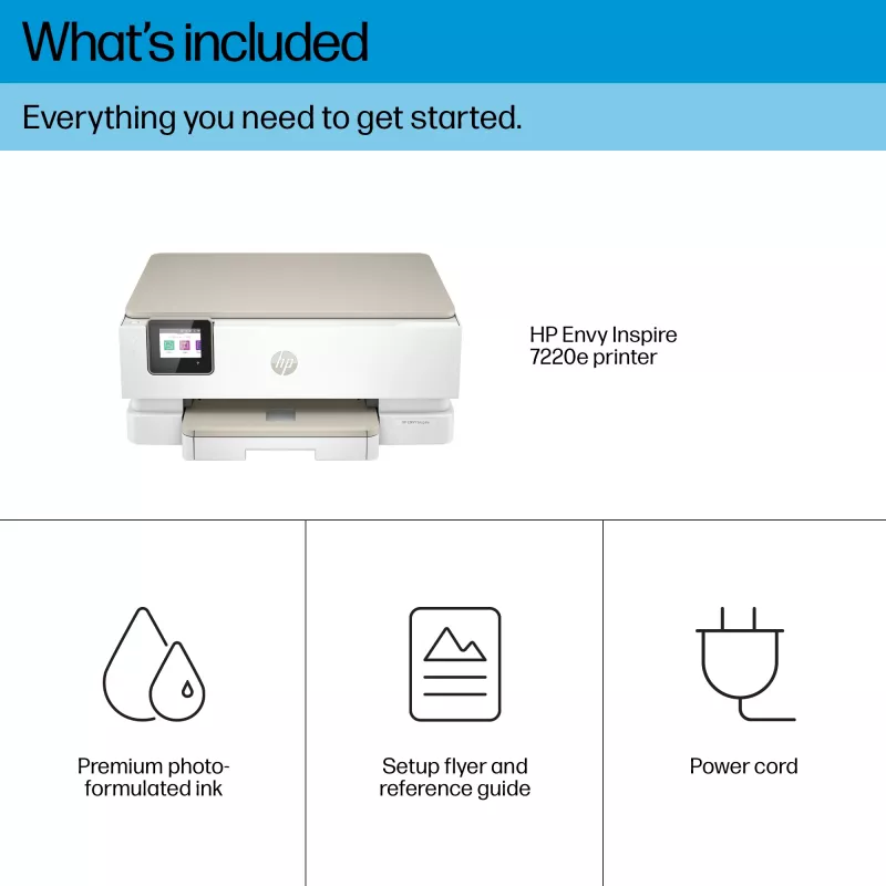 HP ENVY Inspire 7220e stampante all-in-one a colori wireless, Instant Ink; copiatrice, scanner