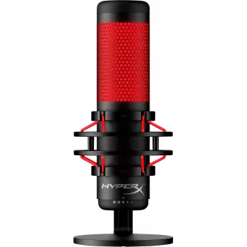 HyperX QuadCast - microfono USB (nero-rosso) - illuminazione rossa