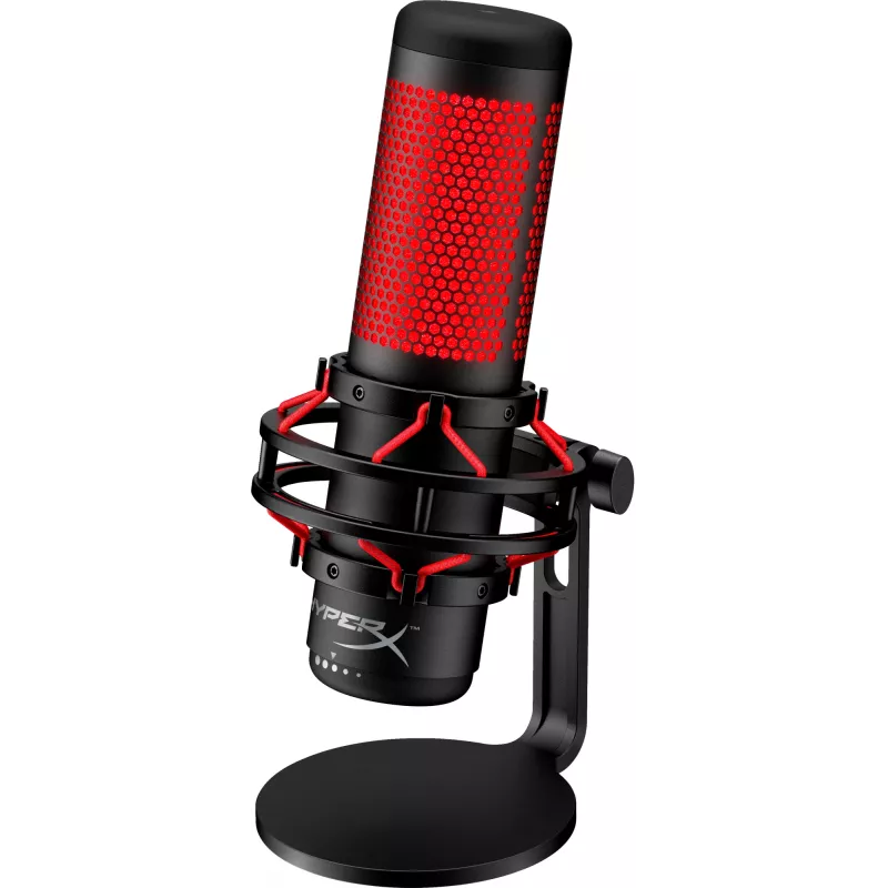HyperX QuadCast - microfono USB (nero-rosso) - illuminazione rossa