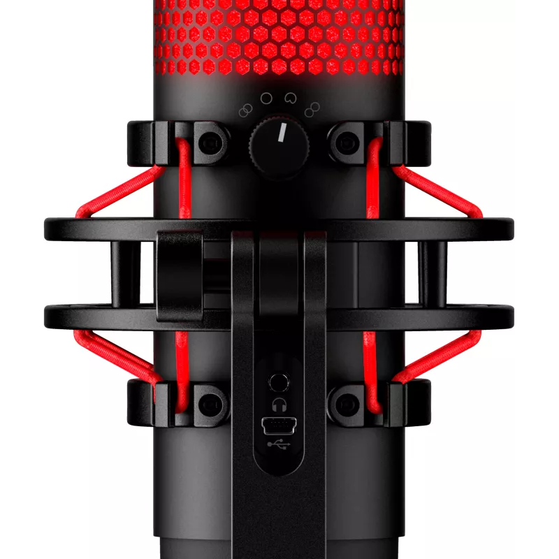 HyperX QuadCast - microfono USB (nero-rosso) - illuminazione rossa