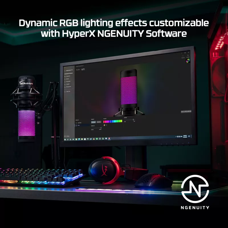 HyperX QuadCast S - microfono USB (nero-grigio) - illuminazione RGB