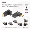 Set di adattatori USB Type-C Gen2 ad angolo, 2 pezzi CLUB3D CAC-1528 — USB-C a USB-C, supporta 4K@120Hz
