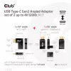 Set di adattatori USB Type-C Gen2 ad angolo, 2 pezzi CLUB3D CAC-1528 — USB-C a USB-C, supporta 4K@120Hz