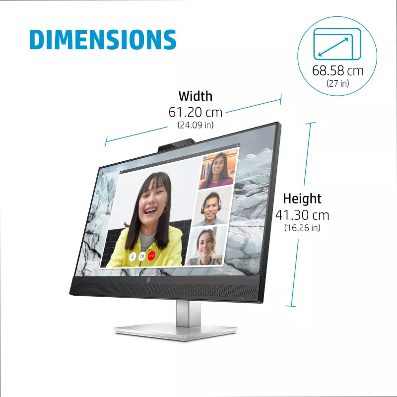 Monitor per conferenze HP E-Series E27m G4 QHD USB-C, 68,6 cm (27