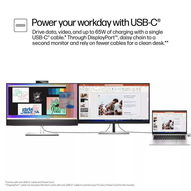 Monitor per conferenze HP E-Series E27m G4 QHD USB-C, 68,6 cm (27