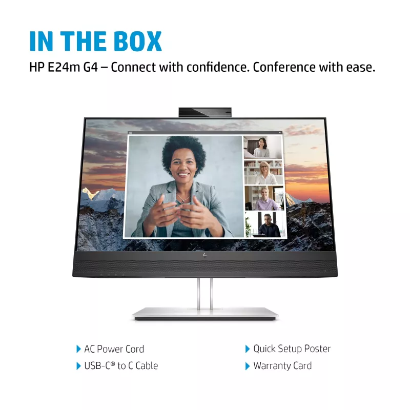Monitor per conferenze HP E24m G4 FHD USB-C, 60,5 cm (23,8