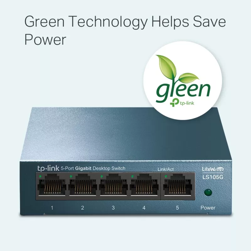 Switch di rete desktop TP-Link 5 porte 10/100/1000Mbps