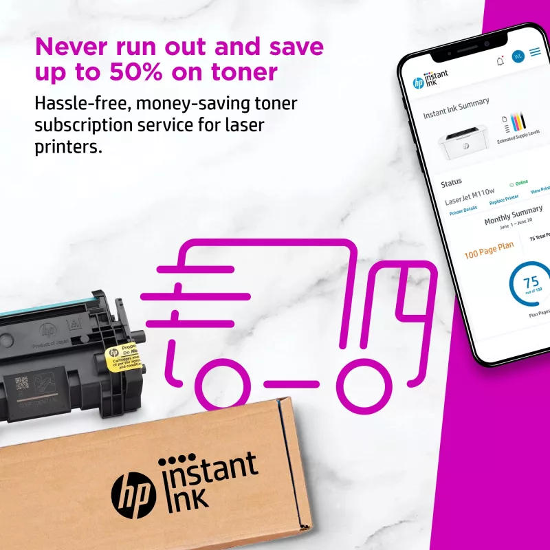 Stampante HP LaserJet M110w, laser, 600 x 600 DPI, A4, 20 ppm, con rete, bianco