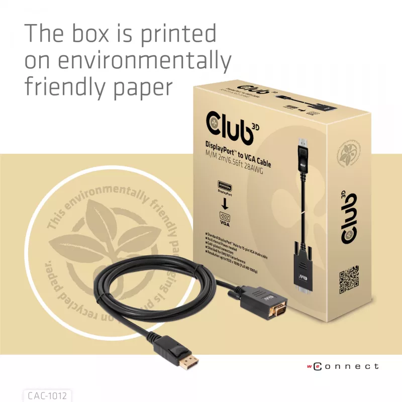 Cavo DisplayPort a VGA M/M CLUB3D CAC-1012 2m