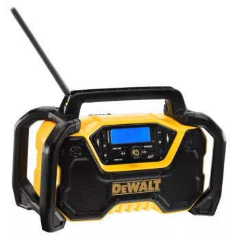 Radio portatile DeWALT DCR029-QW DAB FM, funzionamento a rete/corrente continua, Bluetooth, funzione di ricarica USB, display, nero/giallo