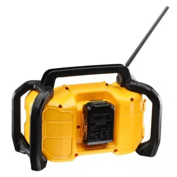 Radio portatile DeWALT DCR029-QW DAB FM, funzionamento a rete/corrente continua, Bluetooth, funzione di ricarica USB, display, nero/giallo