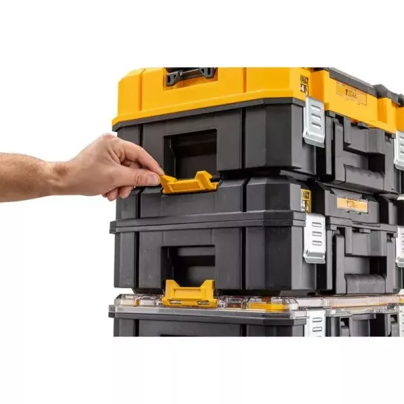 Organizer DeWALT DWST82968-1 TSTAK, impermeabile e resistente alla polvere, 400×332×119 mm, nero/arancione