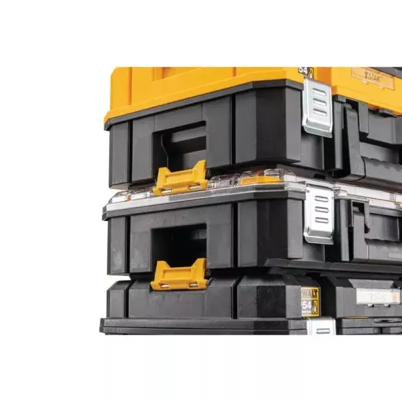 Organizer DeWALT DWST82968-1 TSTAK, impermeabile e resistente alla polvere, 400×332×119 mm, nero/arancione