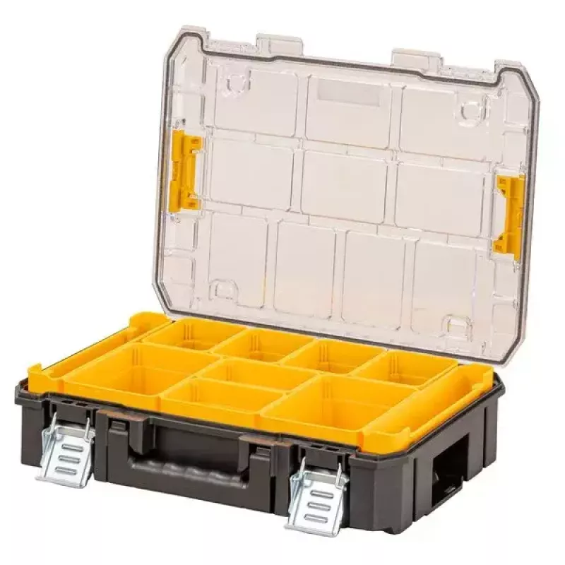 Organizer DeWALT DWST82968-1 TSTAK, impermeabile e resistente alla polvere, 400×332×119 mm, nero/arancione