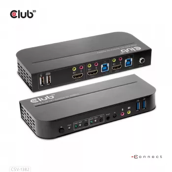 Switch KVM CLUB3D CSV-1382 Dual HDMI 4K 60Hz USB