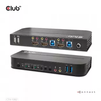 Switch KVM CLUB3D CSV-1382 Dual HDMI 4K 60Hz USB