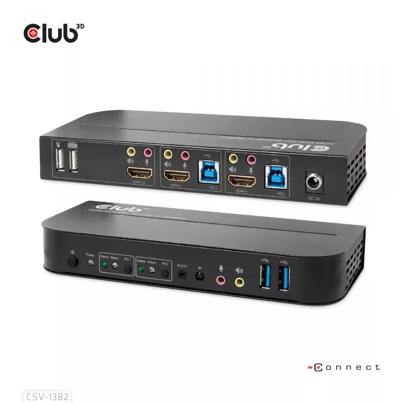 Switch KVM CLUB3D CSV-1382 Dual HDMI 4K 60Hz USB
