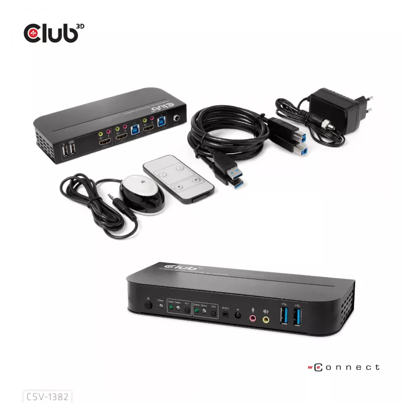 Switch KVM CLUB3D CSV-1382 Dual HDMI 4K 60Hz USB