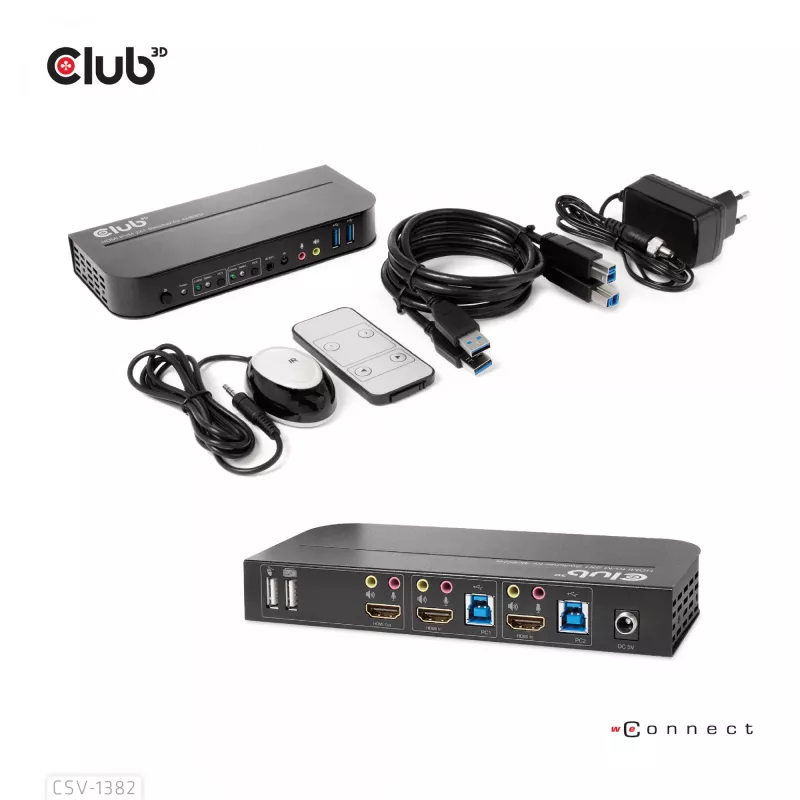 Switch KVM CLUB3D CSV-1382 Dual HDMI 4K 60Hz USB