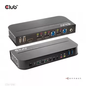 CLUB3D KVM Switch DisplayPort/HDMI per Dual DisplayPort 4K 60Hz