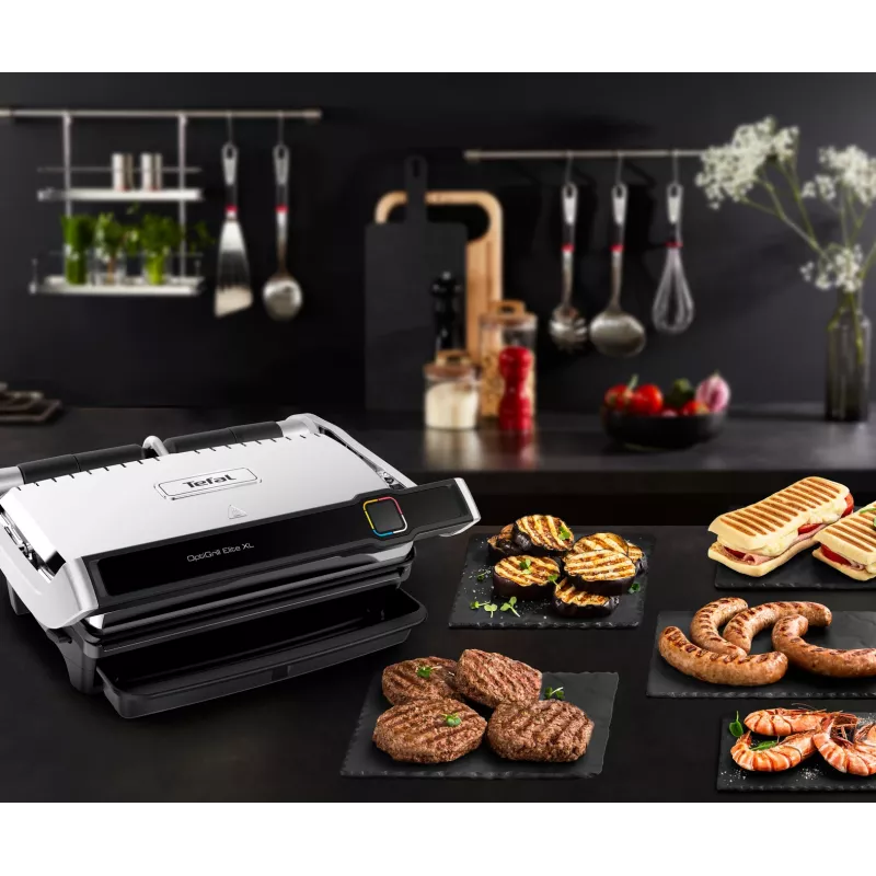 Piastra grill Tefal OptiGrill Elite XL GC760D acciaio inox 2200W