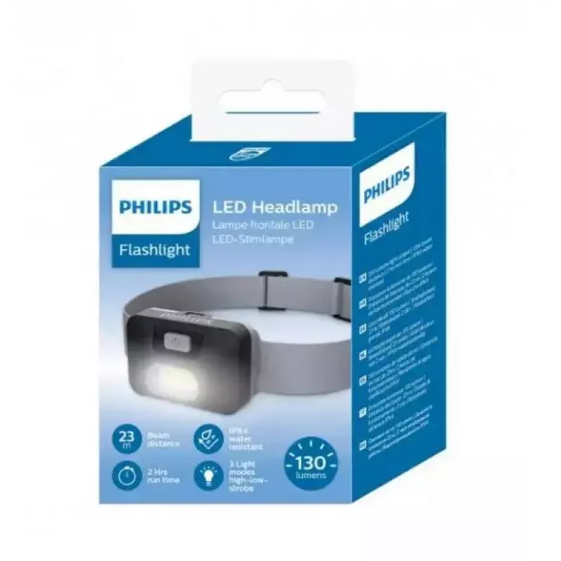 Philips SFL1000H/10 torcia frontale LED, 130 lm, nera