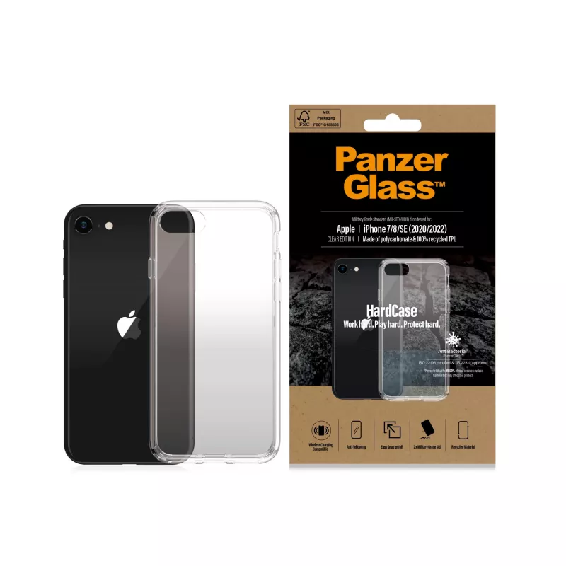 PanzerGlass ® HardCase iPhone SE (2020/2022) | 7 | 8, cover, Apple, Apple - iPhone SE 2022, Apple - iPhone SE 2020, trasparente